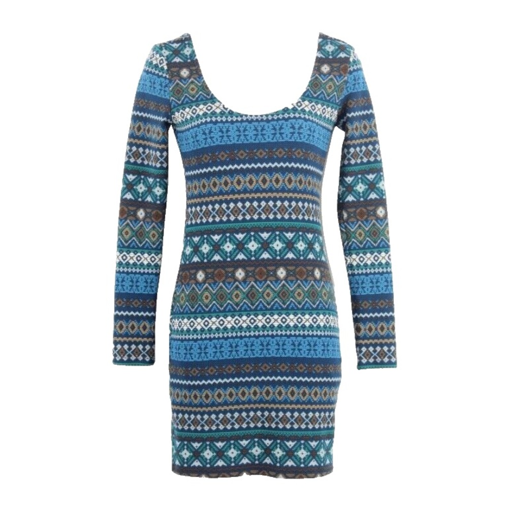 NEW Tribal Print Long-Sleeve BodyCon Dress - Forever 21